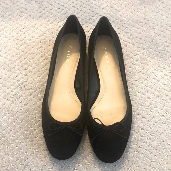 Zara Shoes - Zara black bow front ballet flats size Euro 38